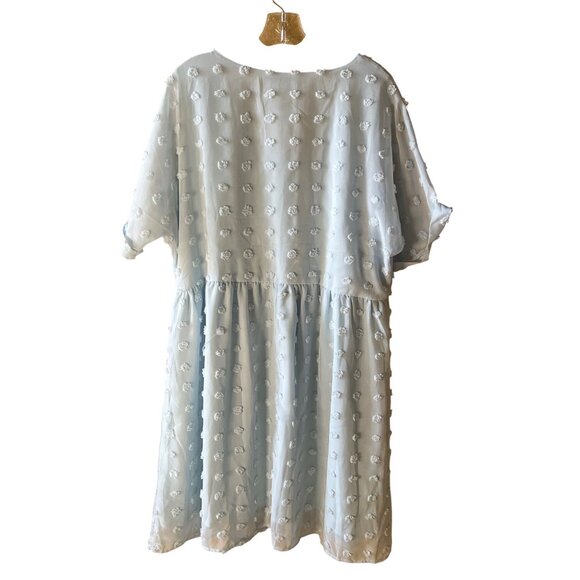 2 Swiss Dot Chiffon V-Neck Dresses Long Sleeve & Short Sleeve - Picture 10 of 13